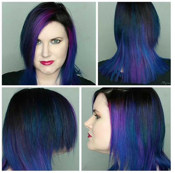 Oil Slick Hair, The Rainbow Hair Dye Technique For Brunettes